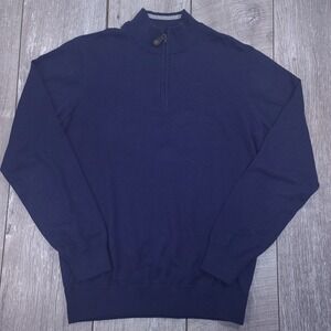 Southern Tide Quarter Zip Pullover Mens Size S Navy Blue Cotton Blend Knit Logo
